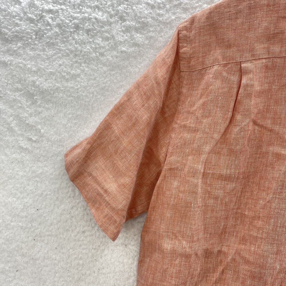 Jos A Bank Linen Shirt Men's Medium Pink Short Sleeve Summer Comfort Button Up - Picture 10 of 16
